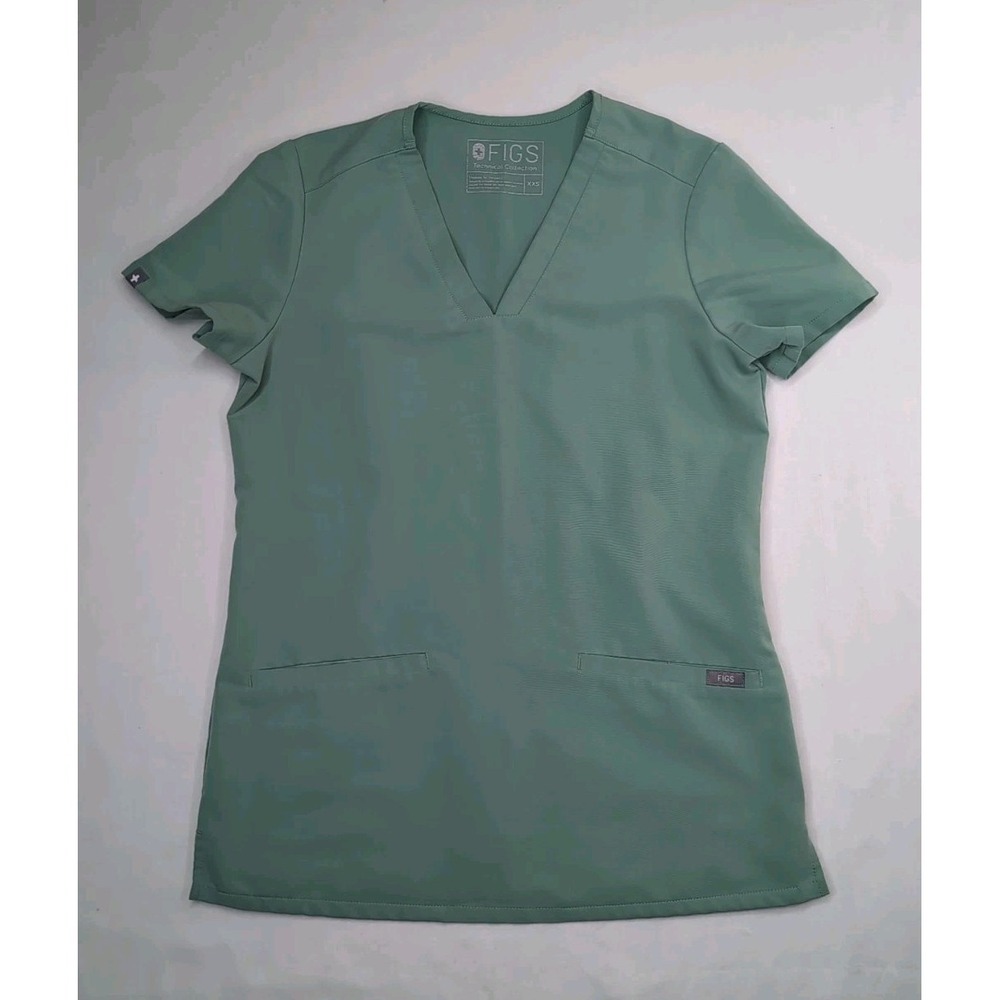 Figs Women's XXS Green Jade Casma  Technical Collection Scrubs Top PO 1500 Shirt